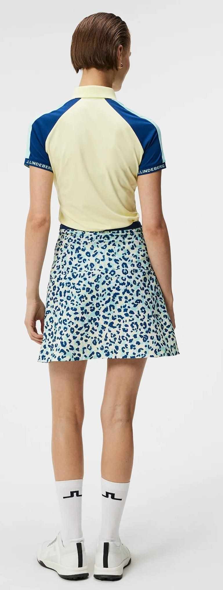 J.Lindeberg Themba dames golfrok 2024, leopard aruba blue