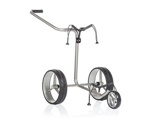 JuCad Junior Stainless Steel handmatige trolley met 3 wielen + draagtas JTT, zilver