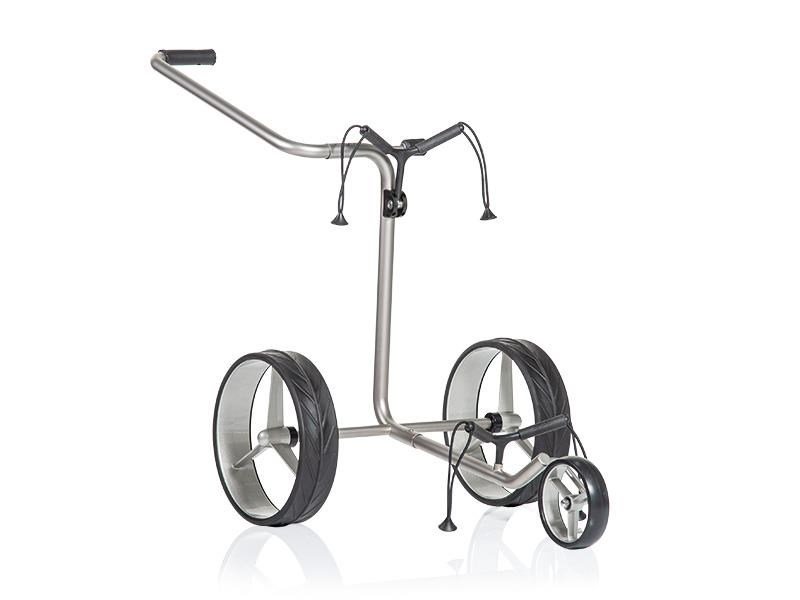 JuCad Junior Stainless Steel handmatige trolley met 3 wielen + draagtas JTT, zilver