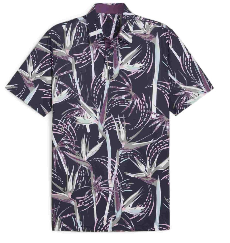Puma Mattr Birds of Paradise heren polo, deep blue
