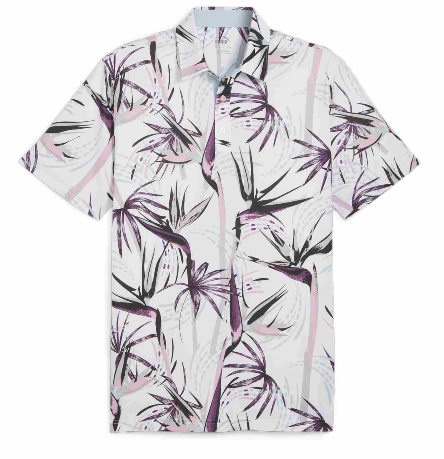 Puma Mattr Birds of Paradise heren polo, wit