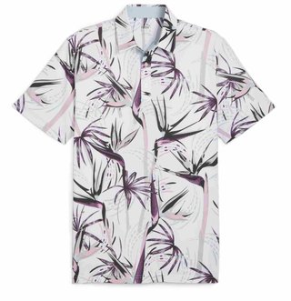 Puma Mattr Birds of Paradise heren polo, wit