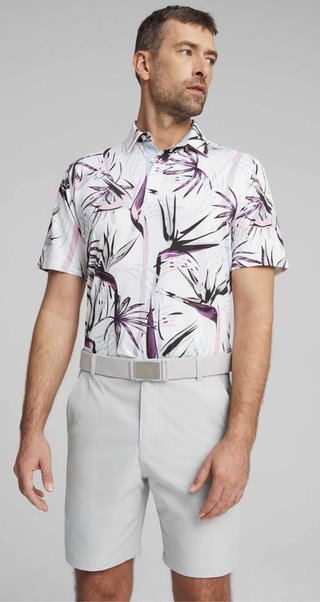 Puma Mattr Birds of Paradise heren polo, wit