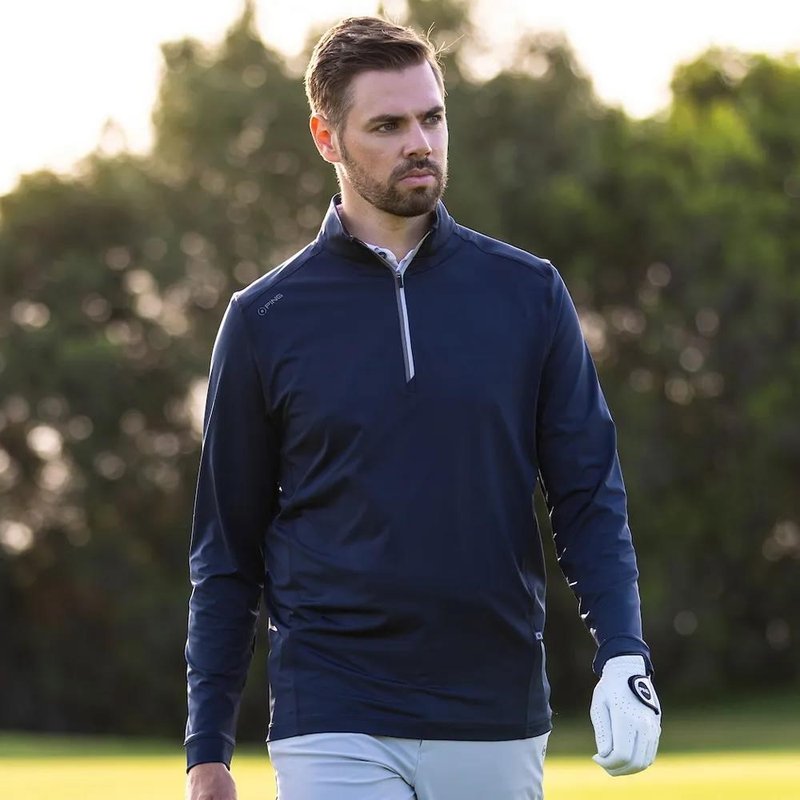 PING Latham Half Zip heren midlayer, navy