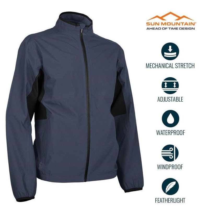 Sun Mountain Monsoon waterdichte herenjas, navy/zwart