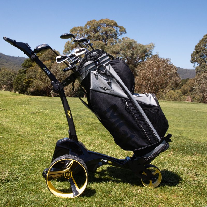 MGI ZIP X1 elektrische golftrolley 2024, zwart + Lithium 250Wh 24V, oplader