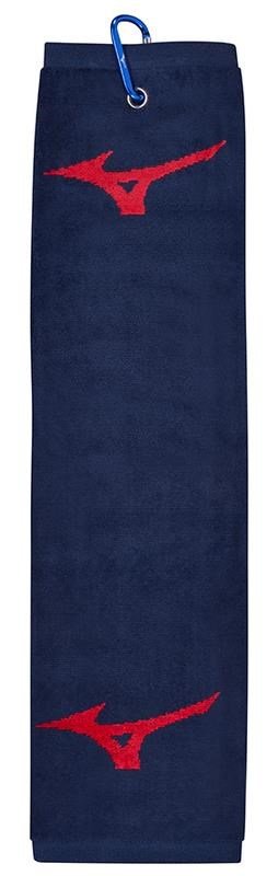 Mizuno RB Tri Fold handdoek, marineblauw/rood
