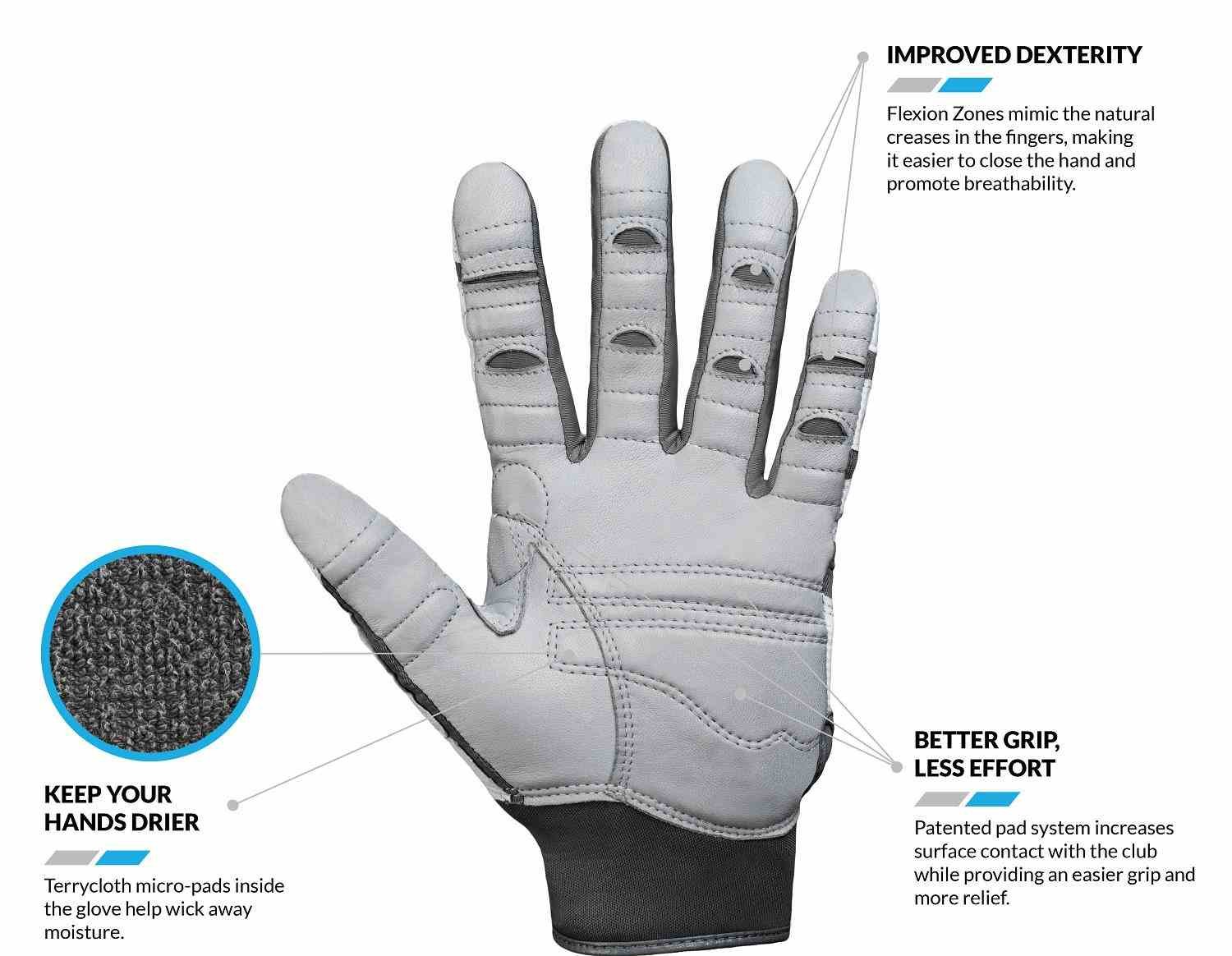 Bionic Relief Grip 2.0 heren golfhandschoen, wit