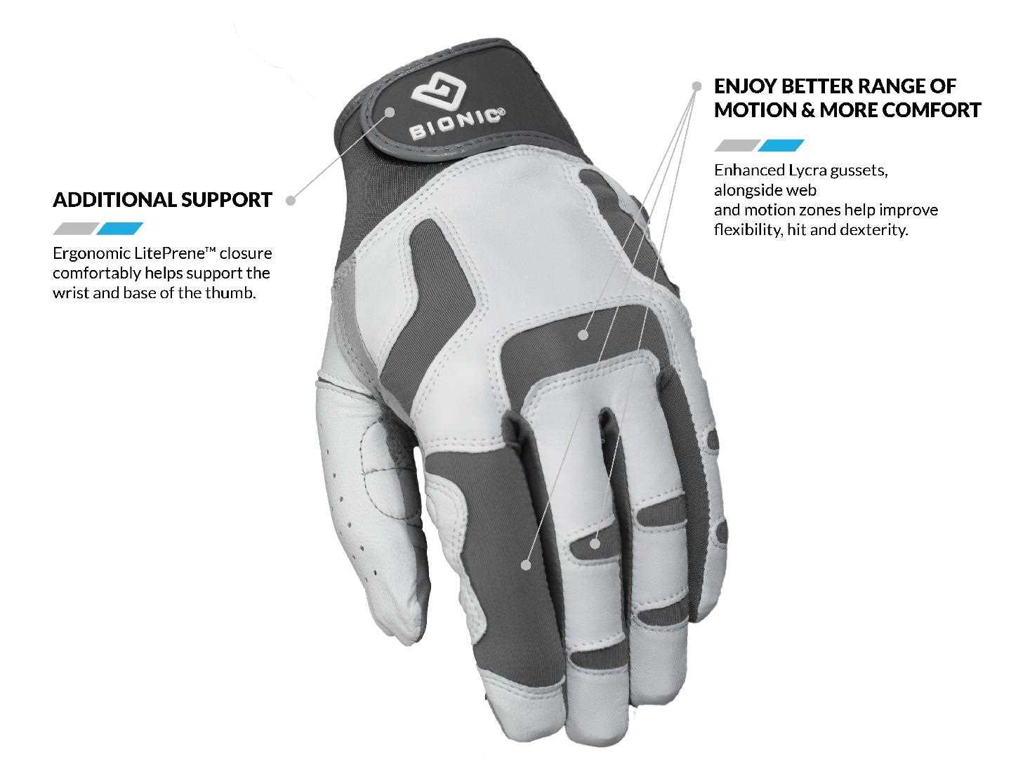 Bionic Relief Grip 2.0 heren golfhandschoen, wit