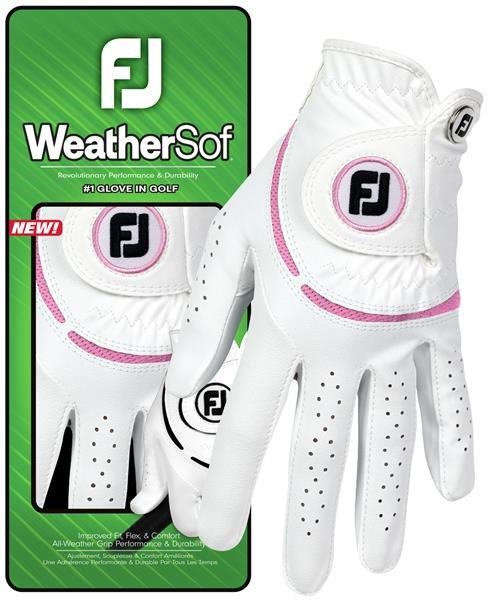 FootJoy WeatherSof dames golfhandschoen, wit/roze