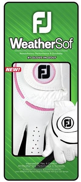 FootJoy WeatherSof dames golfhandschoen, wit/roze