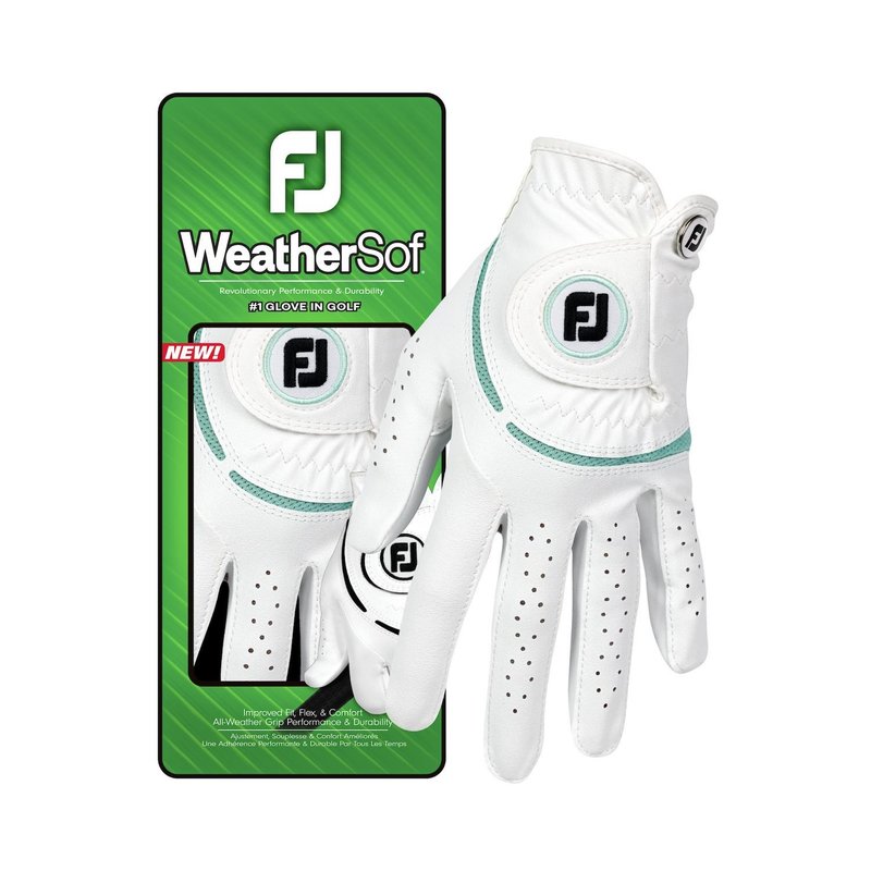 Footjoy FootJoy WeatherSof dames golfhandschoen, wit/sea glass