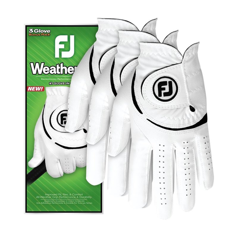 Footjoy FootJoy WeatherSof 24 heren golfhandschoen (3 PACK), wit