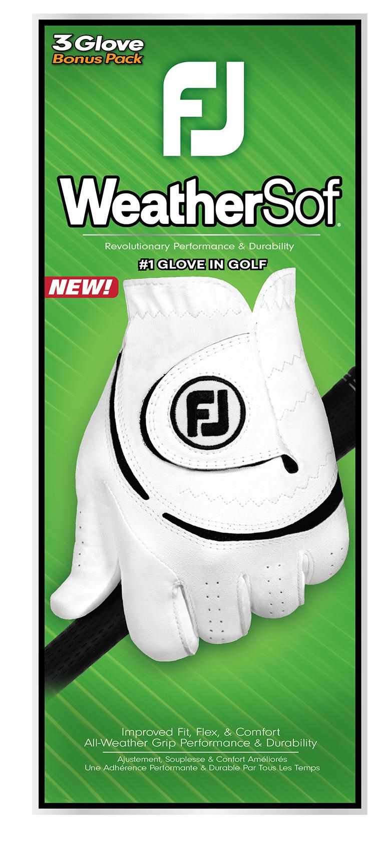 Footjoy FootJoy WeatherSof 24 heren golfhandschoen (3 PACK), wit