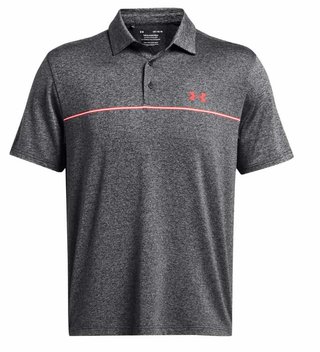 Under Armour Playoff 3.0 Stripe heren polo, black/red solstice