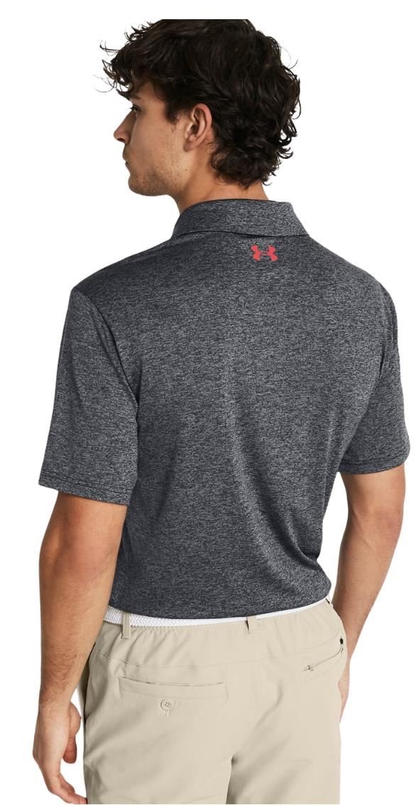 Under Armour Playoff 3.0 Stripe heren polo, black/red solstice