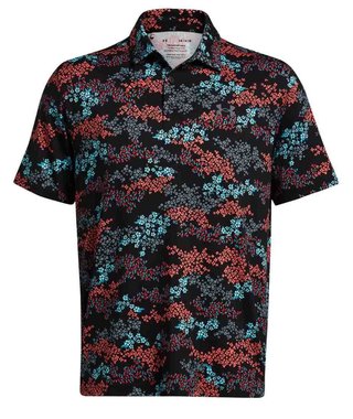 Under Armour Playoff 3.0 Printed heren polo, black/hydro teal