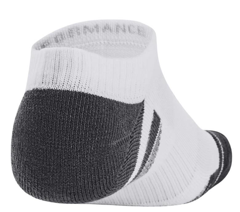 Under Armour Performance Tech unisex sokken (3 paar), wit/grijs