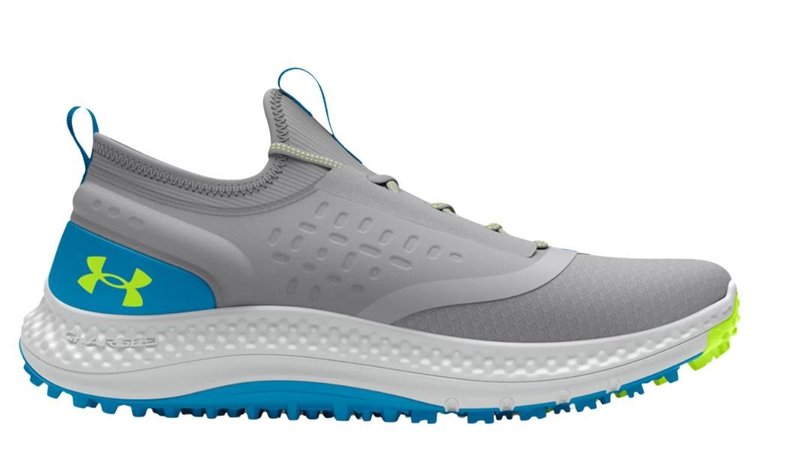 Under Armour GS Charged Phantom SL junior golfschoenen, mod gray/capri