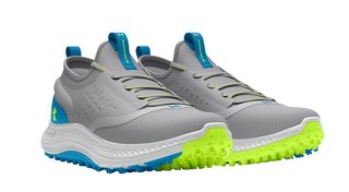 Under Armour GS Charged Phantom SL junior golfschoenen, mod gray/capri