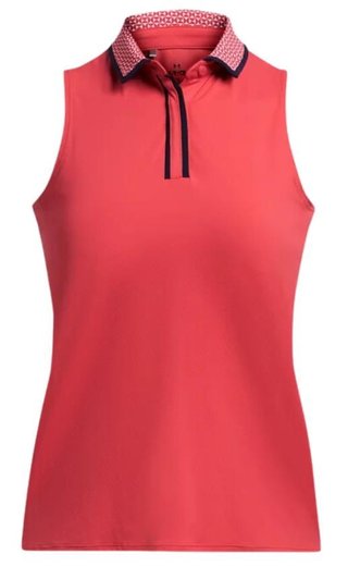 Under Armour Iso-Chill dames polo, red solstice/white