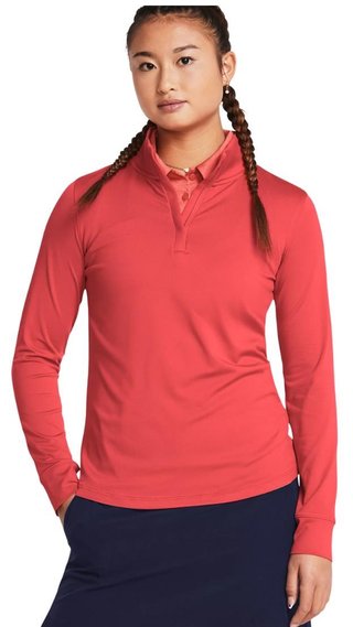 Under Armour Playoff 1/4 Zip dames sweatshirt, red solstice/midnight navy