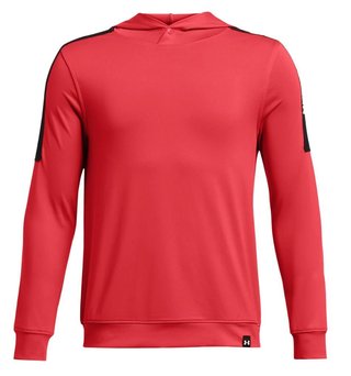 Under Armour Playoff junior hoodie 2024, rood solstice/zwart