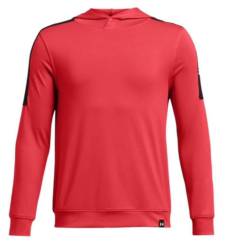 Under Armour Playoff junior hoodie 2024, rood solstice/zwart