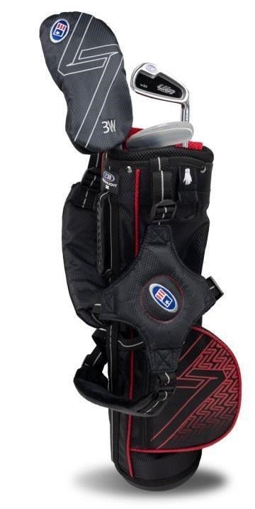 U.S. Kids Golf UL7-39 (99cm) W30 3-Club junior golfset + draagtas, zwart/rood