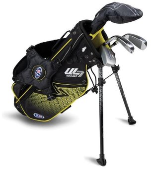 U.S. Kids Golf UL7-42 (107cm) W25 4-Club junior golfset + stand bag, zwart/geel