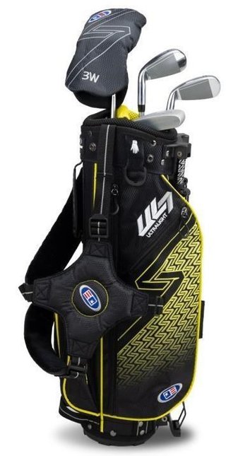 U.S. Kids Golf UL7-42 (107cm) W25 4-Club junior golfset + stand bag, zwart/geel