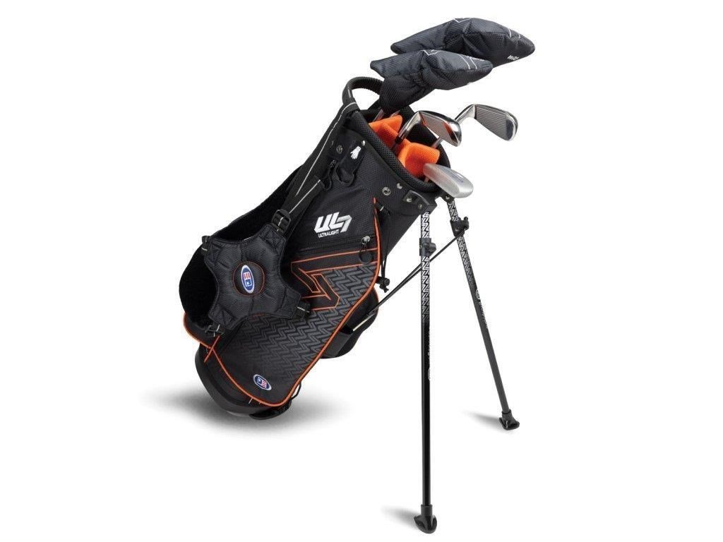 U.S. Kids Golf UL7-51 (130cm) 5-Club junior golfset + stand bag, zwart/oranje