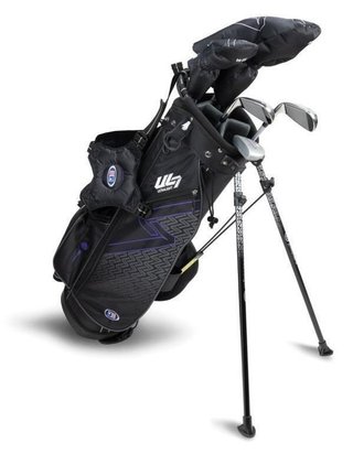 U.S. Kids Golf UL7-54 (137cm) W15 5-Club junior golfset + stand bag, zwart/paars