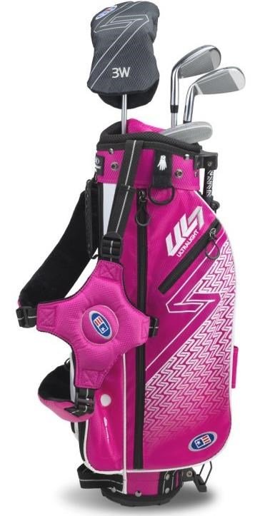 U.S. Kids Golf UL7-45 (114cm) W25 4-Club junior golfset + stand bag, roze/wit