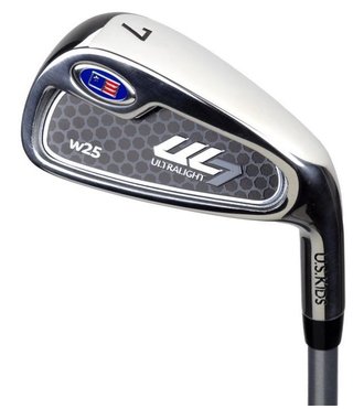 U.S. Kids Golf UL7-45 (114cm) W25 4-Club junior golfset + stand bag, zwart/blauw
