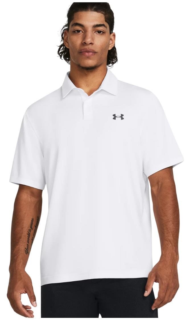 Under Armour T2G heren polo, wit/pitch grey