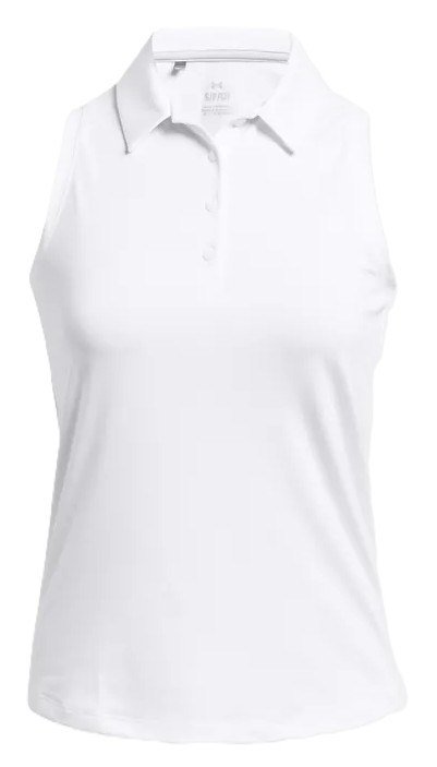 Under Armour Playoff Sleeveless dames polo, wit/halo gray