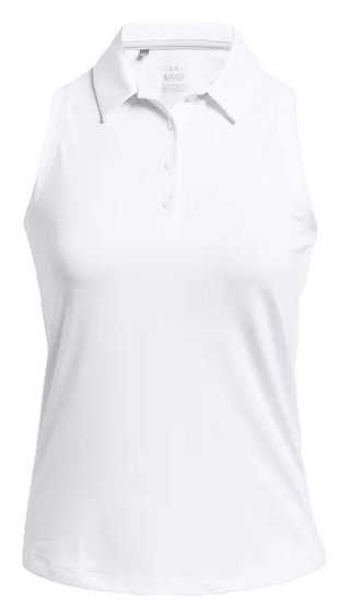 Under Armour Playoff Sleeveless dames polo, wit/halo gray
