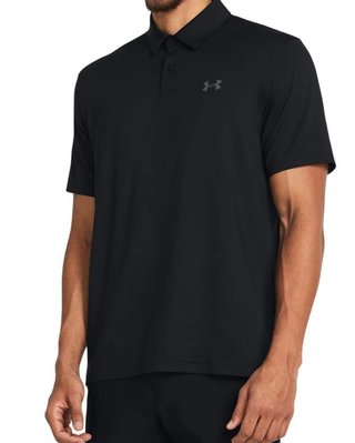 Under Armour T2G heren polo, zwart/pitch grey