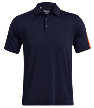 Under Armour Playoff 3.0 Striker heren polo, midnight navy/phoenix fire/white