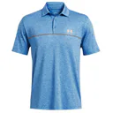 Under Armour Playoff 3.0 Stripe heren polo, photon blue/nova orange/midnight navy