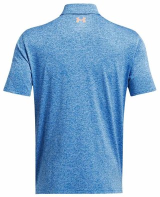 Under Armour Playoff 3.0 Stripe heren polo, photon blue/nova orange/midnight navy