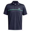 Under Armour Playoff 3.0 Stripe heren polo, midnight navy/vapor green