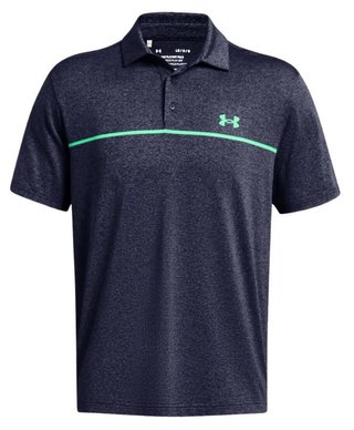 Under Armour Playoff 3.0 Stripe heren polo, midnight navy/vapor green