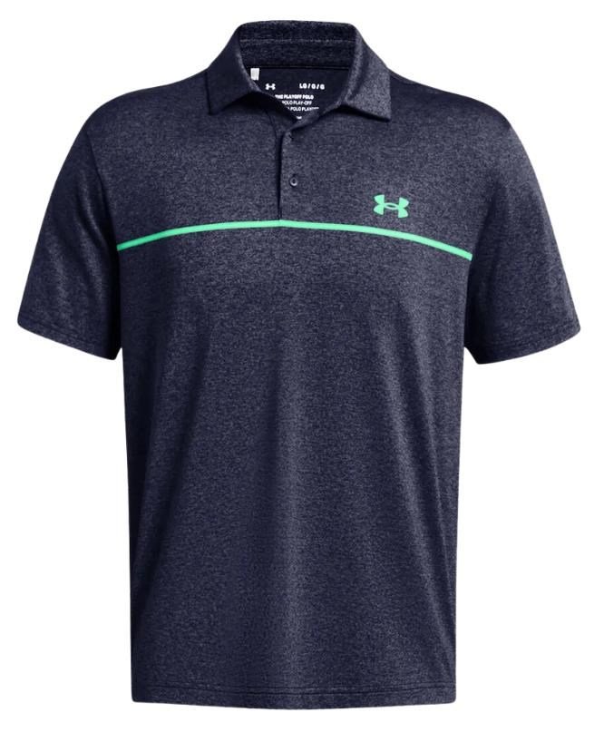 Under Armour Playoff 3.0 Stripe heren polo, midnight navy/vapor green