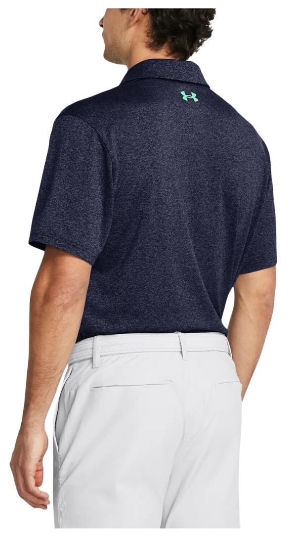 Under Armour Playoff 3.0 Stripe heren polo, midnight navy/vapor green