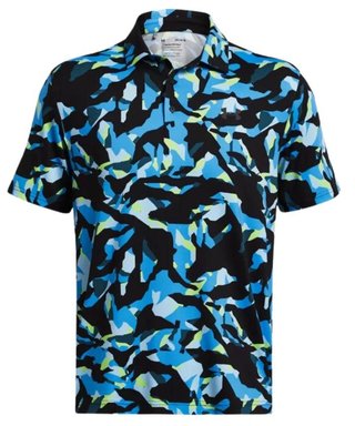 Under Armour Playoff 3.0 Printed heren polo, zwart/capri