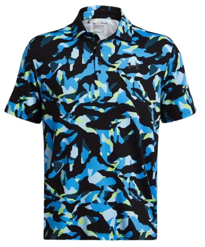 Under Armour Playoff 3.0 Printed heren polo, zwart/capri