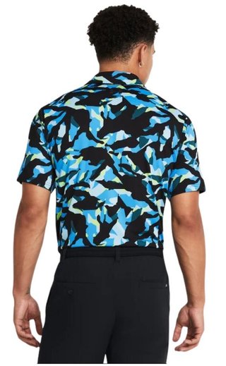 Under Armour Playoff 3.0 Printed heren polo, zwart/capri