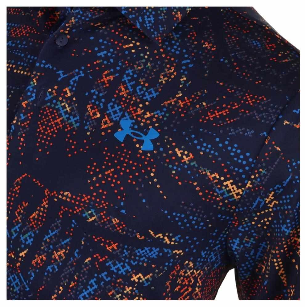 Under Armour Playoff 3.0 Printed heren polo, midnight navy/phoenix